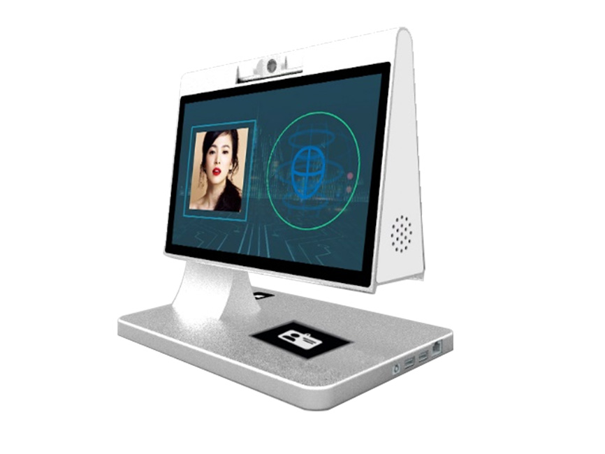 10寸双屏人证核验比对一体机酒店自助访客登记一体机